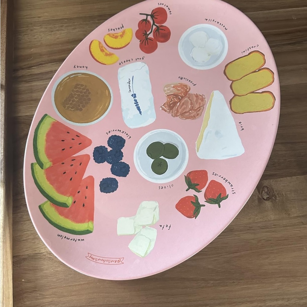 Pink Melamine Serving Tray by Meg Quinn NEW Size: 16.25" x 12.25"
